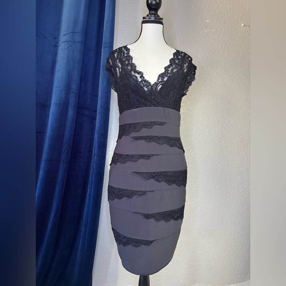 Betsy & Adam Black Lace Dress | Size 8